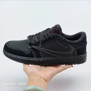 True Mark Super Air Jordan 1  Low Gang Black Back Hook