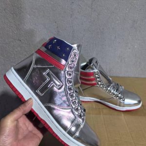 Men's Silver & Gold High-Top Basketball Sneakers - Comfort, Style & Performance - 2024 Custom Design