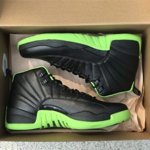 Pure Original Air Jordan 12 Black Green Scale