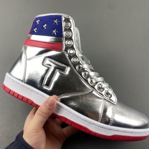Air Jordan 1 Donald TRUMP Never Surrender Silver Blue Red