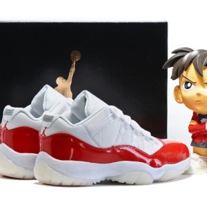 Nike Air Jordan Retro 11 XI Low GS Women Shoes White Varsity Red 528896 102