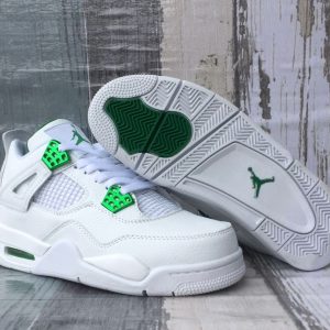JORDAN 4 white green (buckle) men's shoes