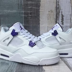 JORDAN 4 white purple (buckle) men's shoes