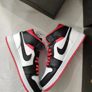 Nike dq8426-106 Air Jordan 1 Mid Men's Mid Cut WHITE/GYM RED/BLACK Black