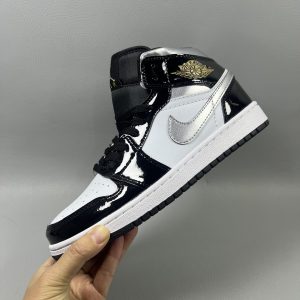 Nike Air Jordan 1 Mid SE Patent Black White HV0789-010 Men's Size New