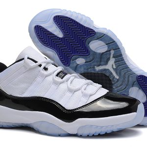 Nike Air Jordan Retro 11 XI Concord Low Black White Women Shoes 528896 153