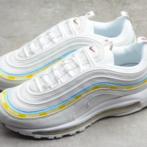 Undefeated x Nike Air Max 97 Sail White Aredo Blue Yellow AJ1986-007