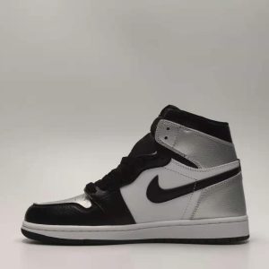 Women's Air Jordan 1 High, Silver Toe