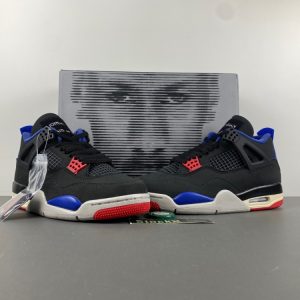 Air Jordan 4 "Rare Air - Black/Fire Red/Deep Royal Blue/Dark Smoke Grey/Tech Grey" sneakers