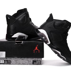 Nike Air Jordan Retro VI 6 Black Cat Black White Men Shoes 384664-020