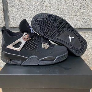 Air Jordan 4 Black Cat OEM Grade Sneakers For Men - Black