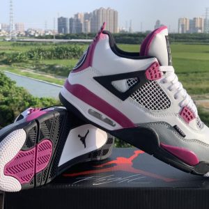 SNEAKERS x Airs-Jordans 4 Retro  Running Femme Homme Blanc Violet