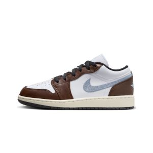 Nike FQ8156-142 Air Jordan 1 Low SE, White/Black/Sail/Blue-Gray