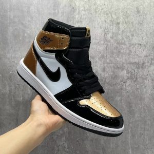 The Air Jordan 1 High Golf Patent Gold