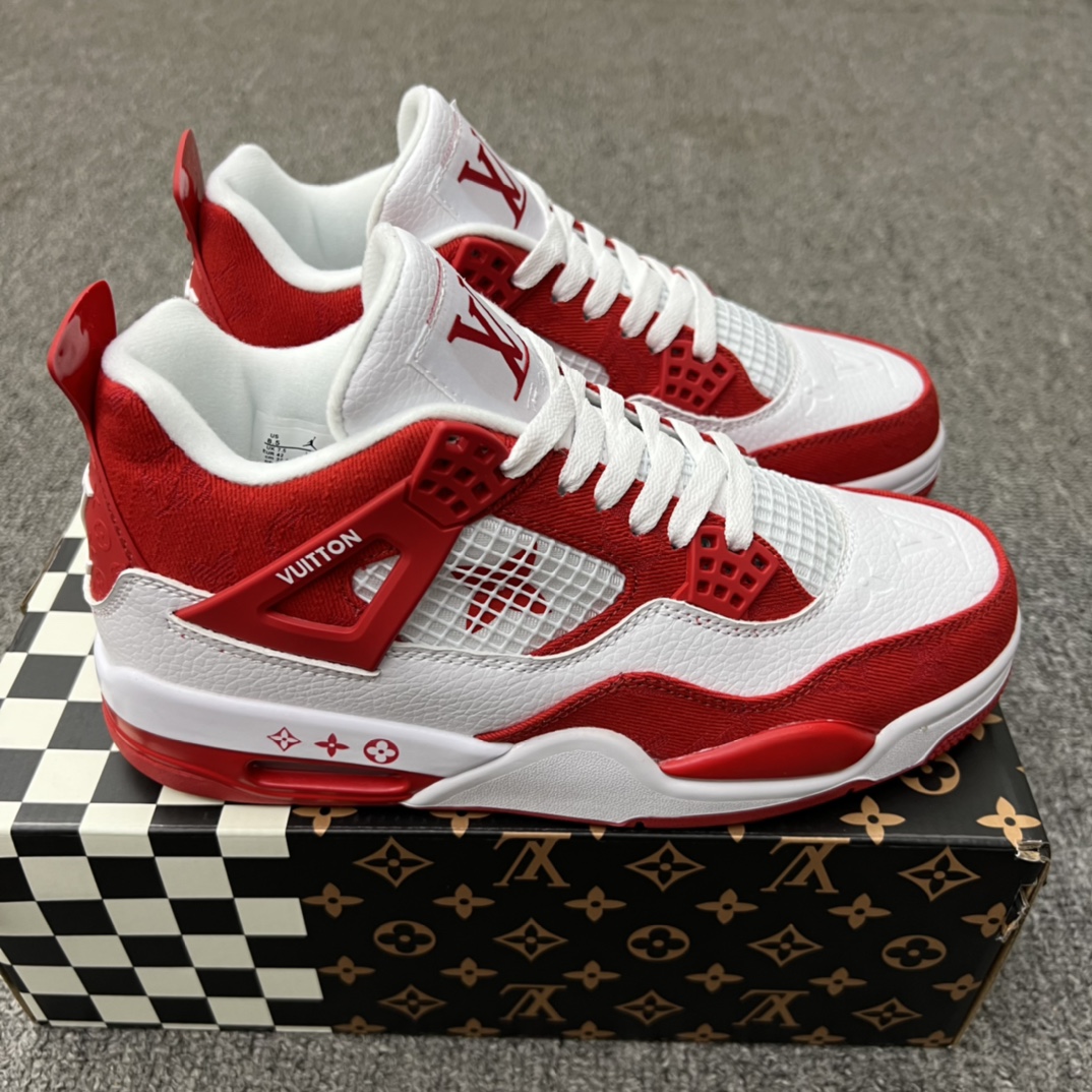 Louis Vuitton x Air Jordan 4 Retro Louis Vuitton LV white and red joint